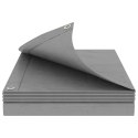PLANDEKA OCHRONNA WODOODPORNA UV Z OCZKAMI SZARA 4X4M 260GSM PE