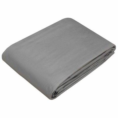 PLANDEKA OCHRONNA WODOODPORNA UV Z OCZKAMI SZARA 4X4M 260GSM PE