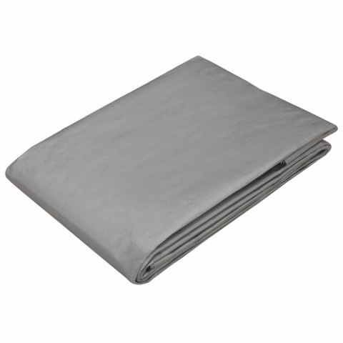 PLANDEKA OCHRONNA WODOODPORNA UV Z OCZKAMI SZARA 4X6M 180GSM PE