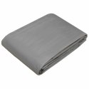 PLANDEKA OCHRONNA WODOODPORNA UV Z OCZKAMI SZARA 6X6M 260GSM PE
