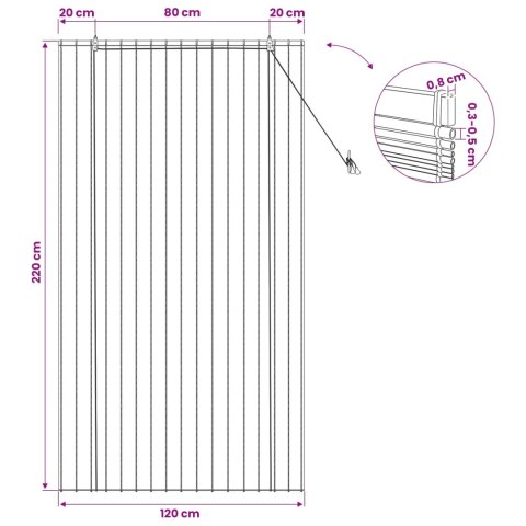 VidaXL Roleta brązowy 120 x 220 cm Trzcina