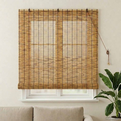 VidaXL Roleta brązowy 140 x 160 cm Trzcina
