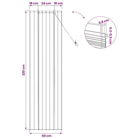 VidaXL Roleta brązowy 60 x 220 cm Trzcina