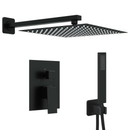 SYSTEM PRYSZNICOWY PODTYNKOWY CZARNY KWADRATOWY DESZCZOWNICA 30CM