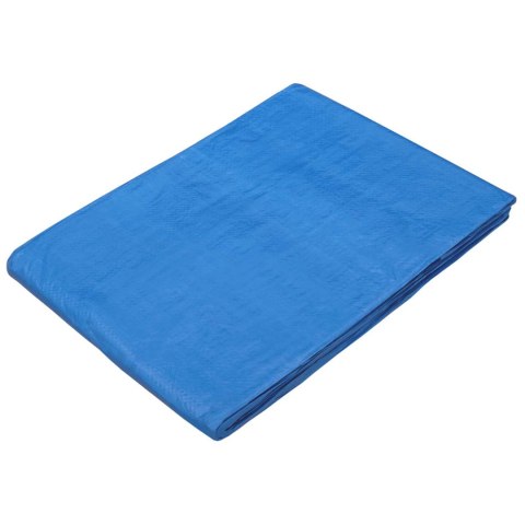 PLANDEKA OCHRONNA WODOODPORNA UV Z OCZKAMI NIEBIESKI 3X6M 90GSM PE