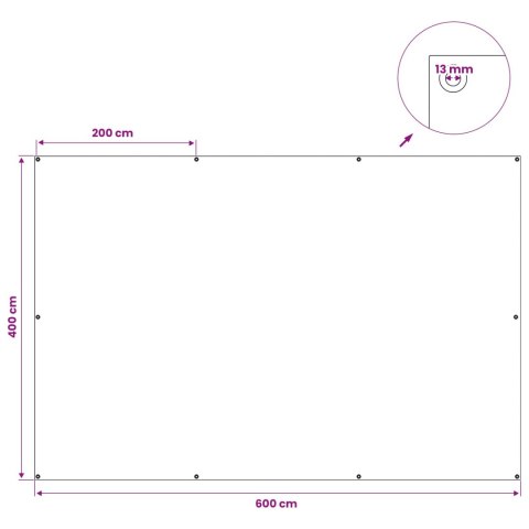 PLANDEKA OCHRONNA WODOODPORNA UV Z OCZKAMI NIEBIESKI 4X6M 90 G PE