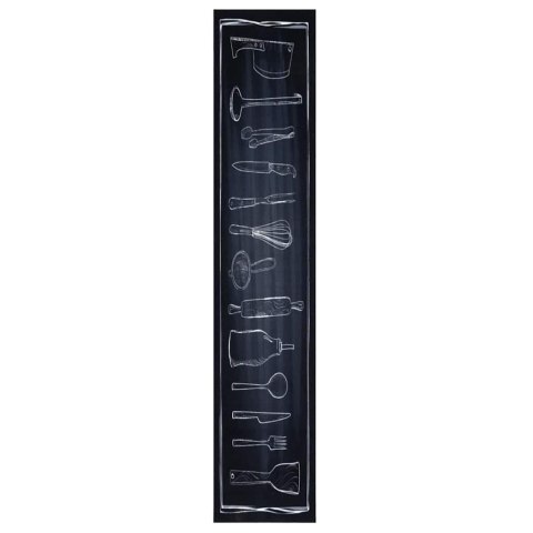 VidaXL Dywan kuchenny Czarny 300 x 60 cm Aksamit