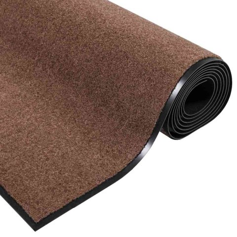 VidaXL Dywanik wejściowy Brązowy i czarny 120 x 180 cm 100% poliamid