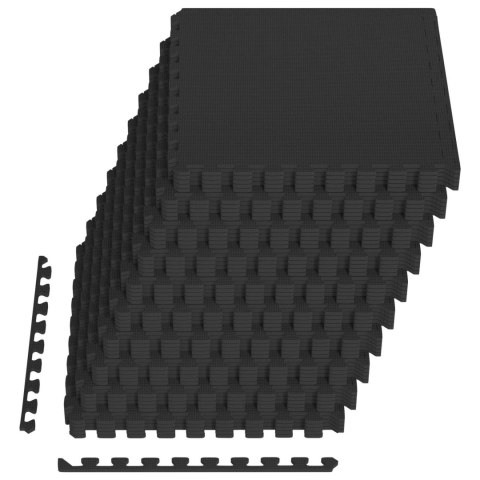 VidaXL Mata podłogowa 40 pcs Czarny 14,4 m² Pianka EVA