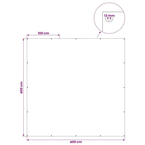 PLANDEKA OCHRONNA WODOODPORNA UV Z OCZKAMI NIEBIESKI 4X4M 260GSM PE