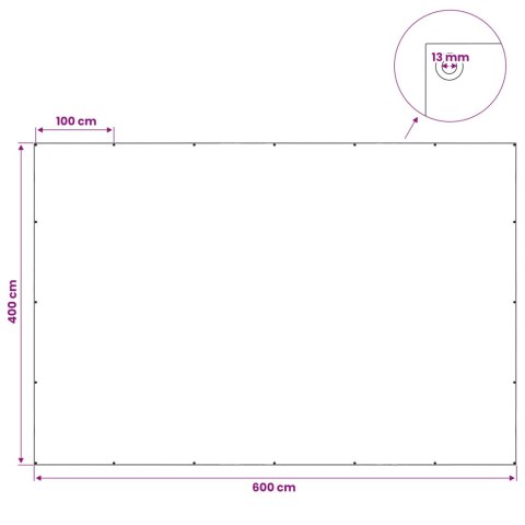 PLANDEKA OCHRONNA WODOODPORNA UV Z OCZKAMI NIEBIESKI 4X6M 260GSM PE