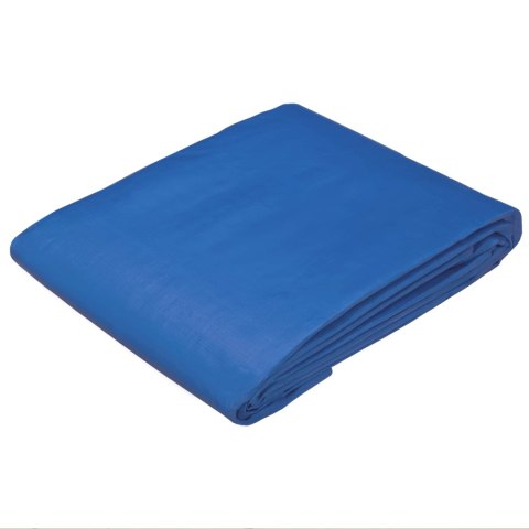PLANDEKA OCHRONNA WODOODPORNA UV Z OCZKAMI NIEBIESKI 8X10M 260GSM PE