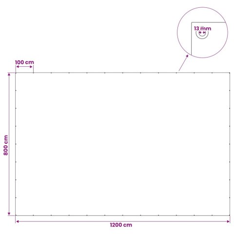 PLANDEKA OCHRONNA WODOODPORNA UV Z OCZKAMI NIEBIESKI 8X12M 180GSM PE