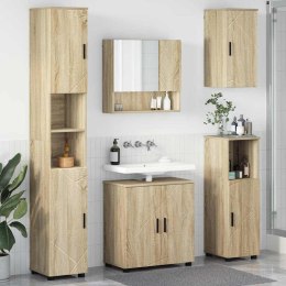 VidaXL Zestaw mebli łazienkowych Montowane na ścianie 5 pcs Dąb Sonoma