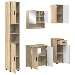 VidaXL Zestaw mebli łazienkowych z szufladą Z lustrem 5 pcs Dąb Sonoma