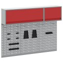 VidaXL Zestaw szafek narzędziowych z półką 5 pcs Czerwony