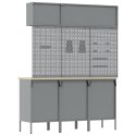 VidaXL Zestaw szafek roboczych z szufladą Z blokadą 8 pcs Czerwony
