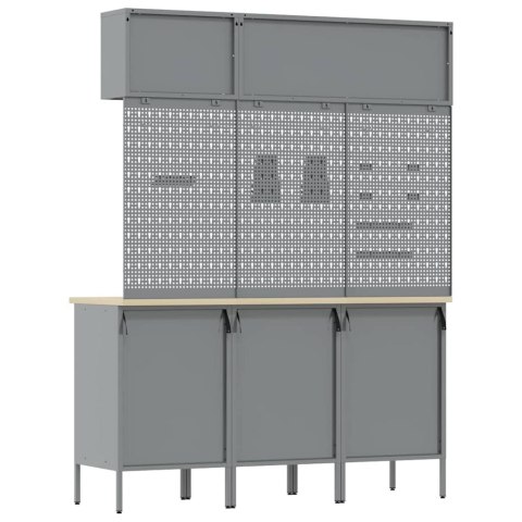 VidaXL Zestaw szafek roboczych z szufladą Z blokadą 8 pcs Czerwony