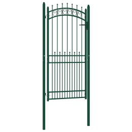 VidaXL Brama ogrodzeniowa EMMEN z kolcami stalowa 104x147 cm zielona