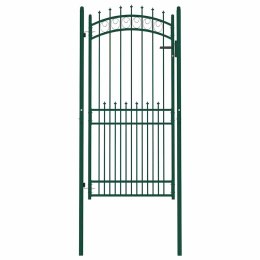 VidaXL Brama ogrodzeniowa EMMEN z kolcami stalowa 104x147 cm zielona