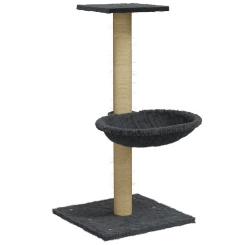 DRAPAK DLA KOTA Z SIZALOWYM SŁUPKIEM CIEMNOSZARY 74CM