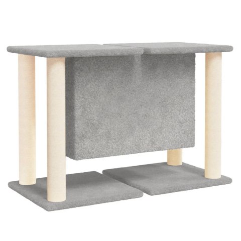 DRAPAK DLA KOTA Z SIZALOWYMI SŁUPKAMI JASNOSZARY 50CM