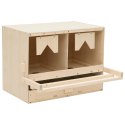 VidaXL Gniazdo dla kur, 2 przegrody, 63x40x45 cm, lite drewno sosnowe