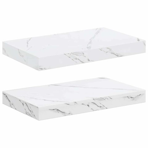 VidaXL Półka ścienna Do montażu na ścianie 2 pcs Biały marmur