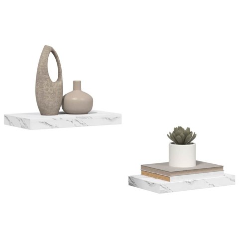 VidaXL Półka ścienna Do montażu na ścianie 2 pcs Biały marmur