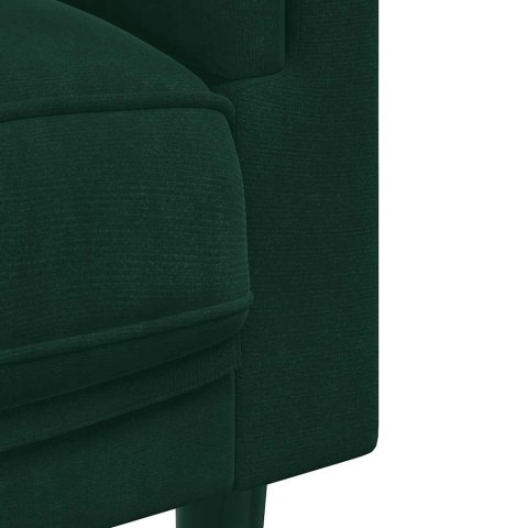 VidaXL Sofa 2-osobowa z poduszkami, ciemnozielona, aksamit