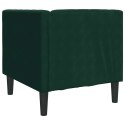 VidaXL Fotel Chesterfield, ciemnozielony, tapicerowany aksamitem