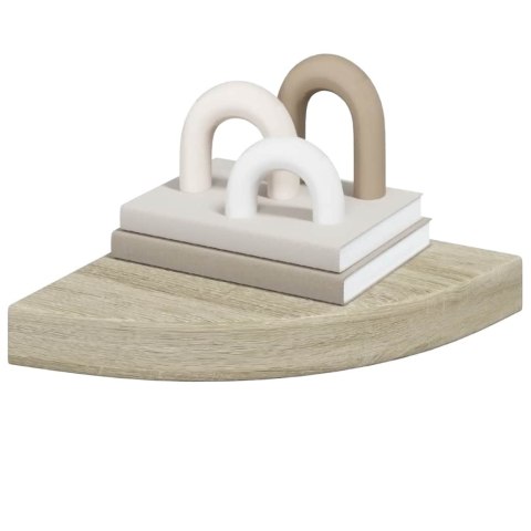 VidaXL Narożne półki ścienne, 4 szt., kolor dębowy, 25x25x3,8 cm, MDF