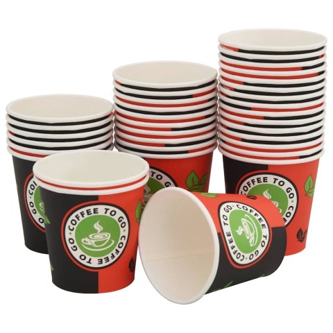 VidaXL Papierowe kubki z pokrywkami, 1000 szt., 4oz, 120ml