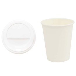 VidaXL Papierowe kubki z pokrywkami, 1000 szt., 8oz, 200ml