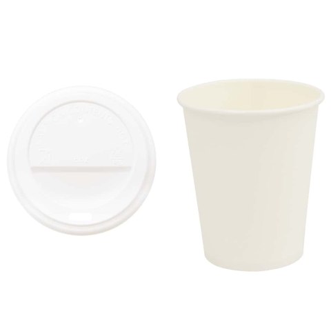 VidaXL Papierowe kubki z pokrywkami, 1000 szt., 8oz, 200ml