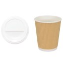 VidaXL Papierowe kubki z pokrywkami, 1000 szt., 8oz, 200ml