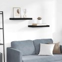 VidaXL Półki ścienne, 2 szt., czarne, 50x23,5x3,8 cm, MDF