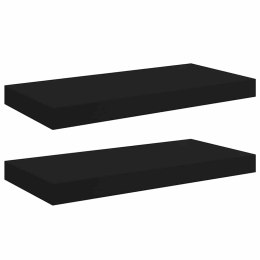 VidaXL Półki ścienne, 2 szt., czarne, 50x23,5x3,8 cm, MDF