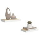 VidaXL Półki ścienne, 2 szt., kolor dębu i biel, 50x23,5x3,8 cm, MDF
