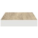 VidaXL Półki ścienne, 2 szt., kolor dębu i biel, 50x23,5x3,8 cm, MDF