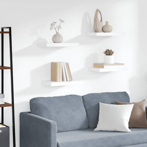 VidaXL Półki ścienne, 4 szt., białe, 40x23,5x3,8 cm, MDF