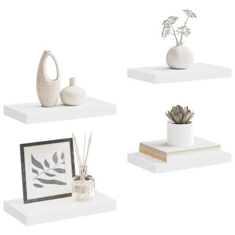 VidaXL Półki ścienne, 4 szt., białe, 40x23,5x3,8 cm, MDF