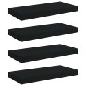 VidaXL Półki ścienne, 4 szt., czarne, 50x23,5x3,8 cm, MDF
