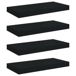 VidaXL Półki ścienne, 4 szt., czarne, 50x23,5x3,8 cm, MDF