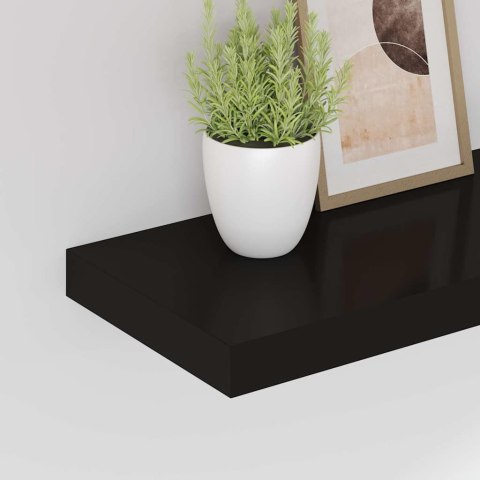 VidaXL Półki ścienne, 4 szt., czarne, 50x23,5x3,8 cm, MDF