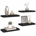 VidaXL Półki ścienne, 4 szt., czarne, 50x23,5x3,8 cm, MDF