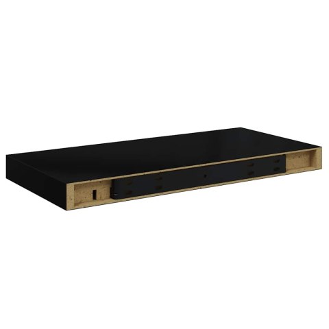 VidaXL Półki ścienne, 4 szt., czarne, 50x23,5x3,8 cm, MDF