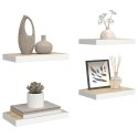 VidaXL Półki ścienne, 4 szt., kolor dębu i biel, 50x23,5x3,8 cm, MDF
