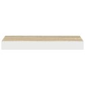 VidaXL Półki ścienne, 4 szt., kolor dębu i biel, 50x23,5x3,8 cm, MDF