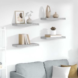 VidaXL Półki ścienne, 4 szt., szarość betonu, 50x23,5x3,8 cm, MDF
